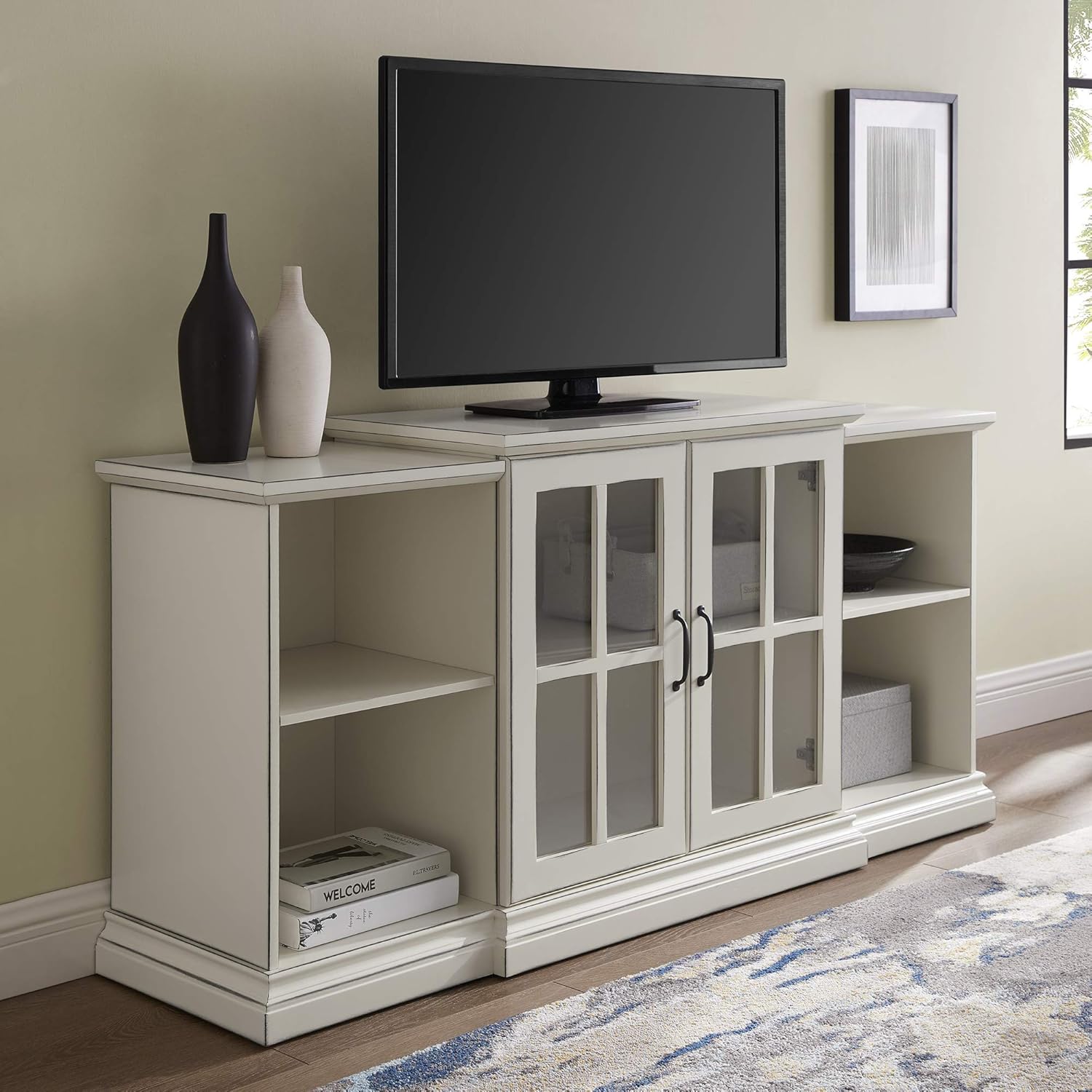 Amazon｜Walker Edison Furniture Company Traditional Wood Universal Stand