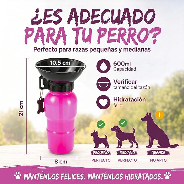 Foto 5 de 8 de Goods+Gadgets® Botella de Agua para Perros 600 ml - Bebedero