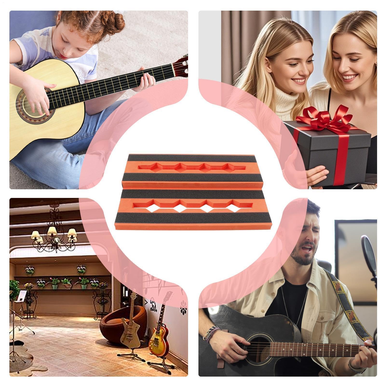 Pedaliera per chitarra, 44 x 28 cm, per evitare scivolamenti, leggera in EVA, accessorio per strumenti musicali con facilità, attacco effetto basso, per chitarristi all'aperto