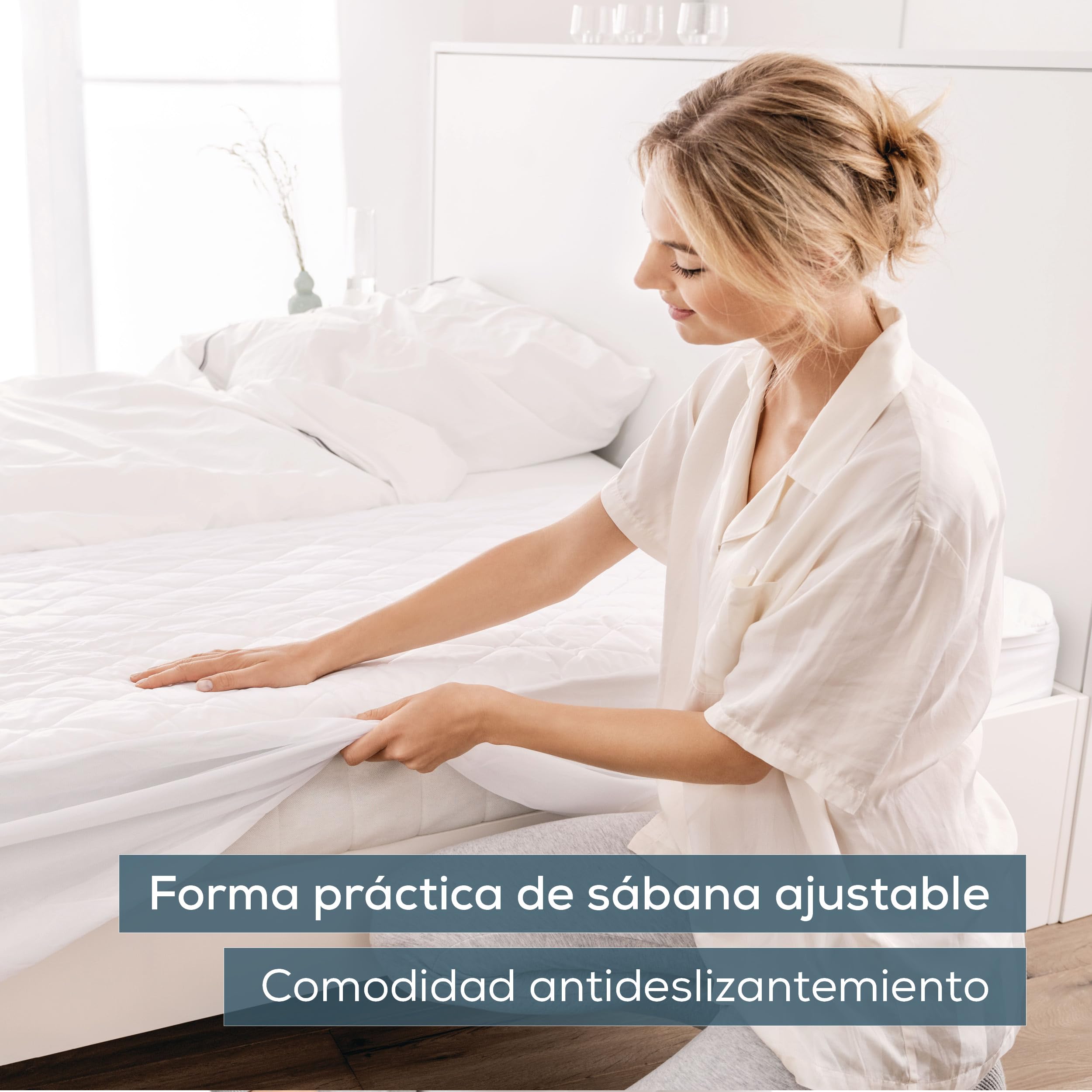 Beurer UB 74 cama térmica, manta eléctrica con apagado automático y protección contra sobrecalentamiento, manta ajustable tipo sábana, 3 niveles, lavable, 200x100 cm