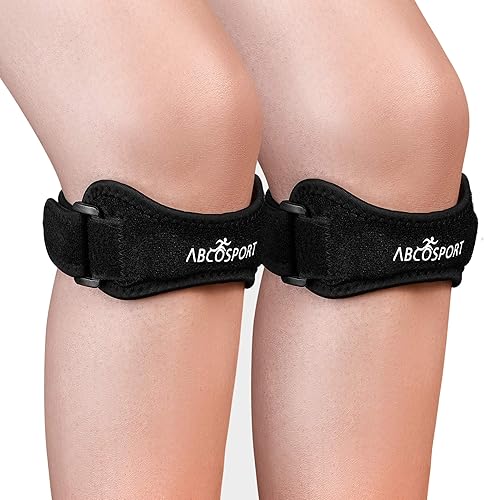 Abco Tech Patella Knee Strap - Knee Pain Relief - Tendon and Knee Support for Running Hiking Soccer Basketball Volleyball and Exercise - Runners