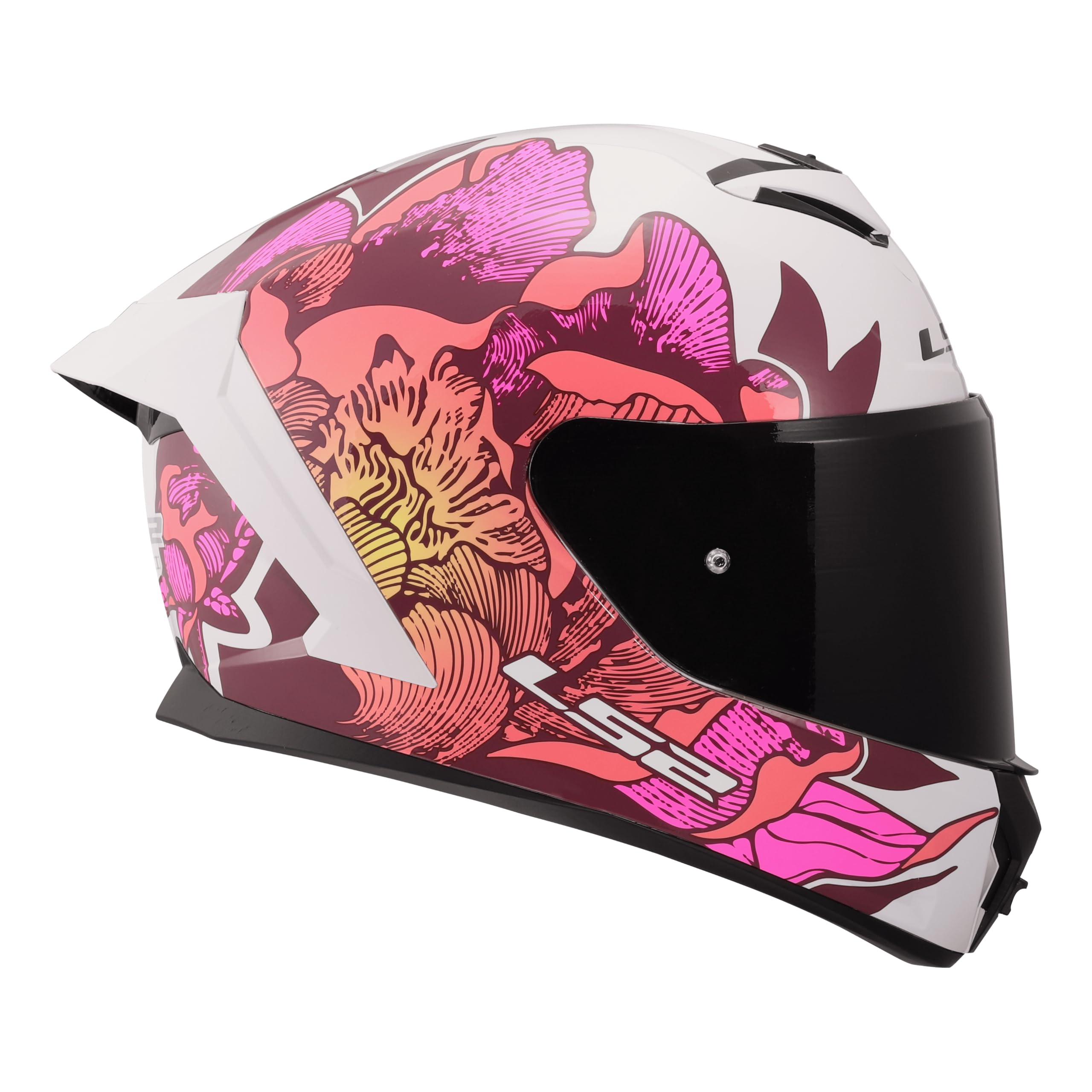LS2, Casco Moto Integral RAPID III POPPIES II White Pink, S