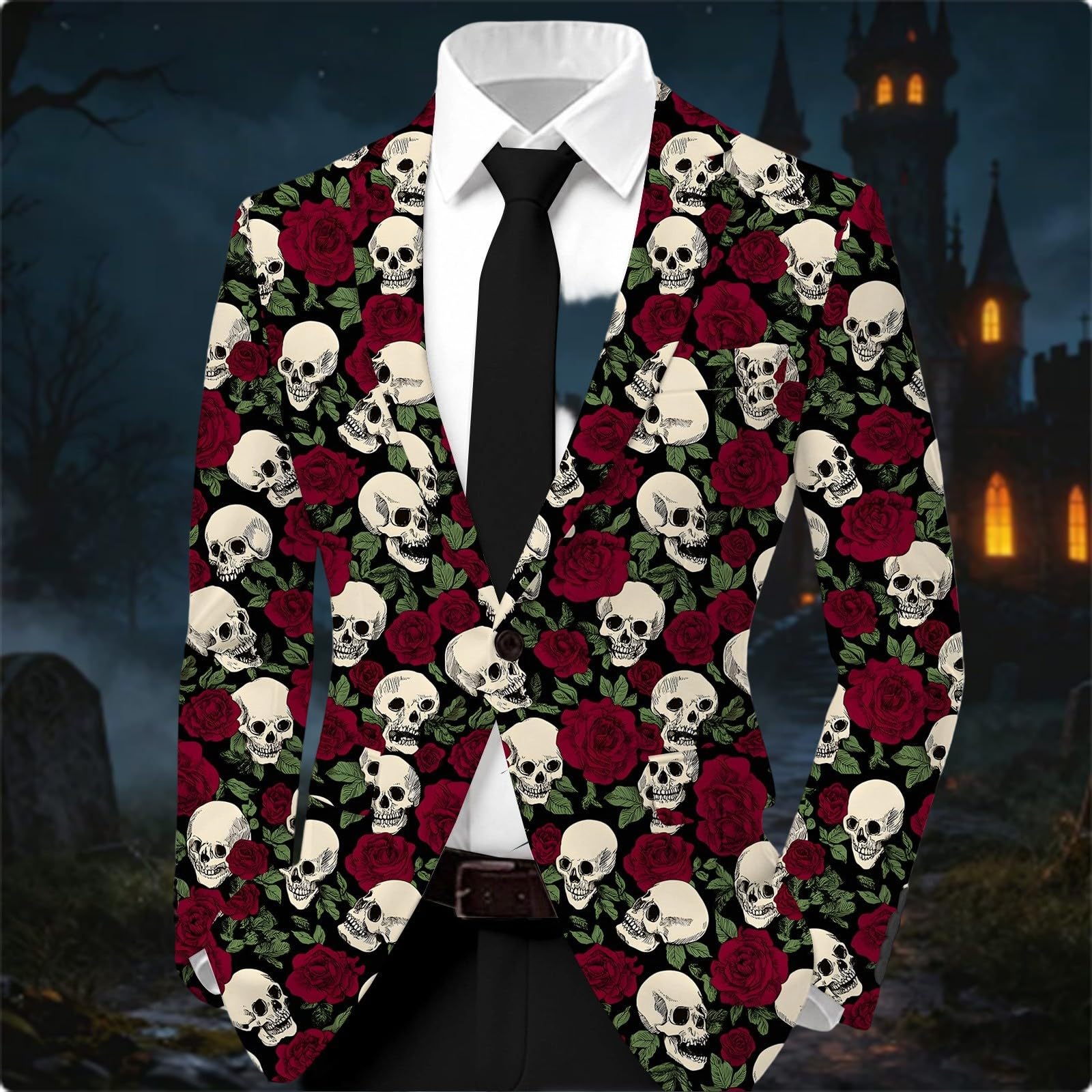 Abrigo informal de hombre con estampado divertido de Halloween