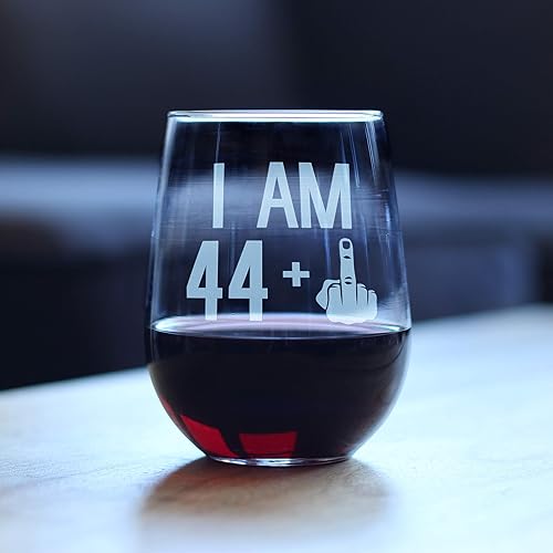 Miniatura 10 de 49 + 1 dedo medio  Copa de vino sin tallo de 50 cumpleaños para mujeres y hombres  Bonita idea de regalo de vino divertida  Copas de cumpleaños