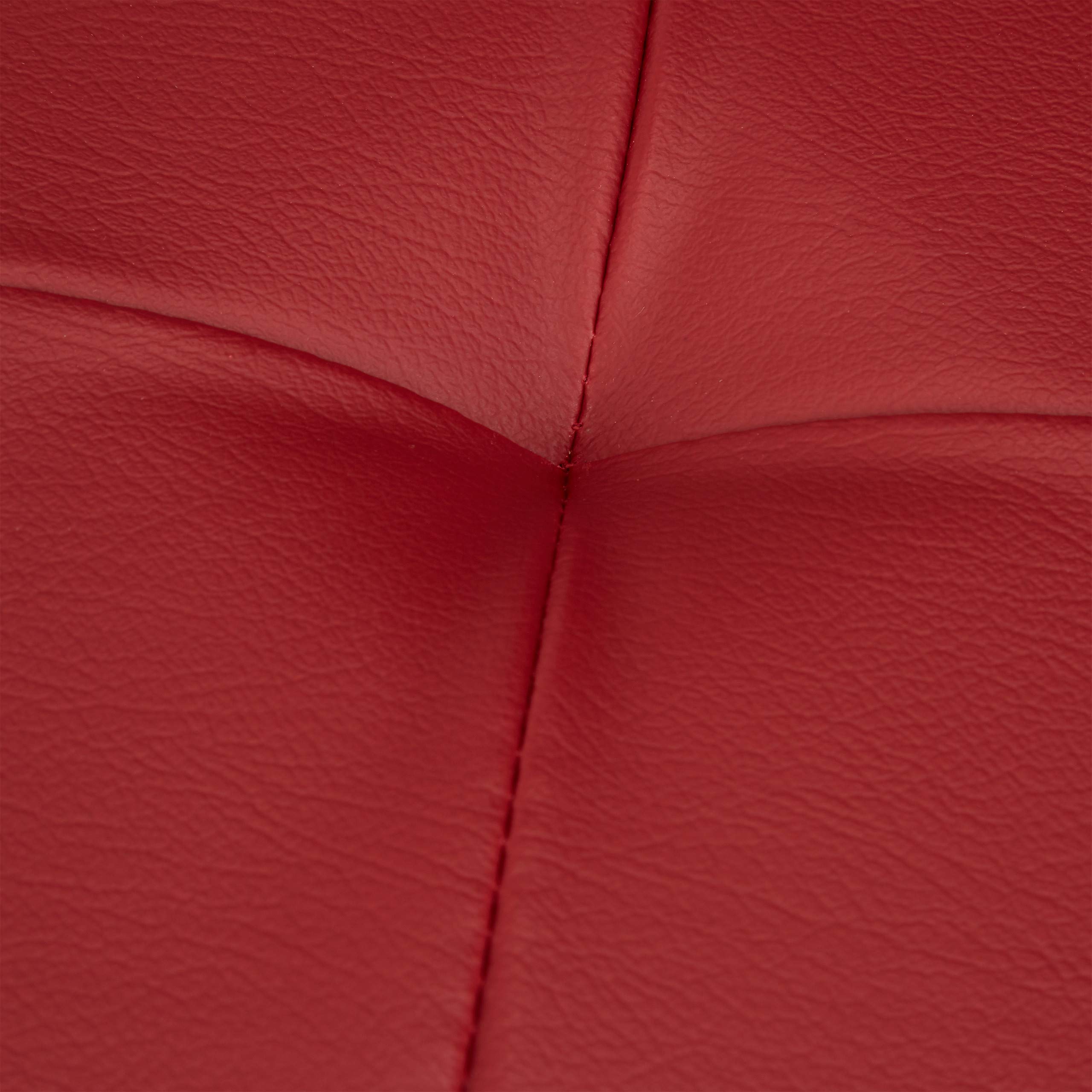 Relaxdays Cassapanca Contenitore, Pouf Pieghevole in Similpelle, HxLxP 38 x 76 x 38 cm, Panca con Coperchio, Rosso Scuro
