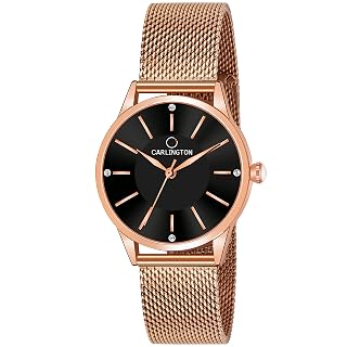 Carlington Stainless Steel Analog Dial Women Watches Mesh Strap- CT2004