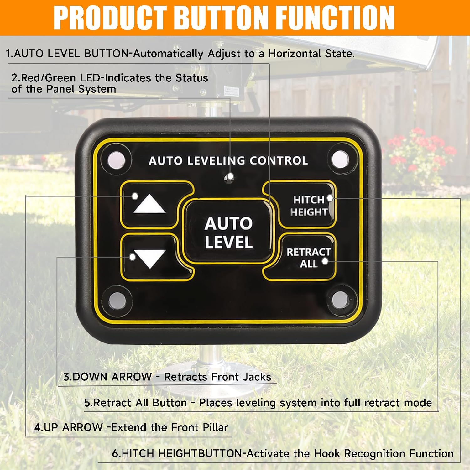 425306 Quick Level Touch Panel Assembly w/RV Auto Leveling Fit for Lippert Ground Control & Level-Up Hydraulic Leveling System