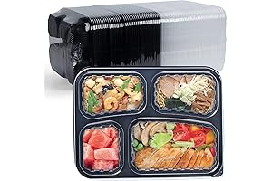 Meal Prep Containers with Dividers 40 Pack 34oz