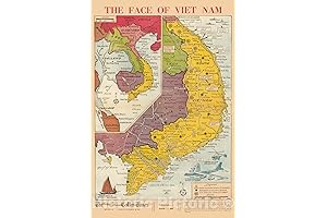 Historic Map - Newspaper Map, Face of Vietnam