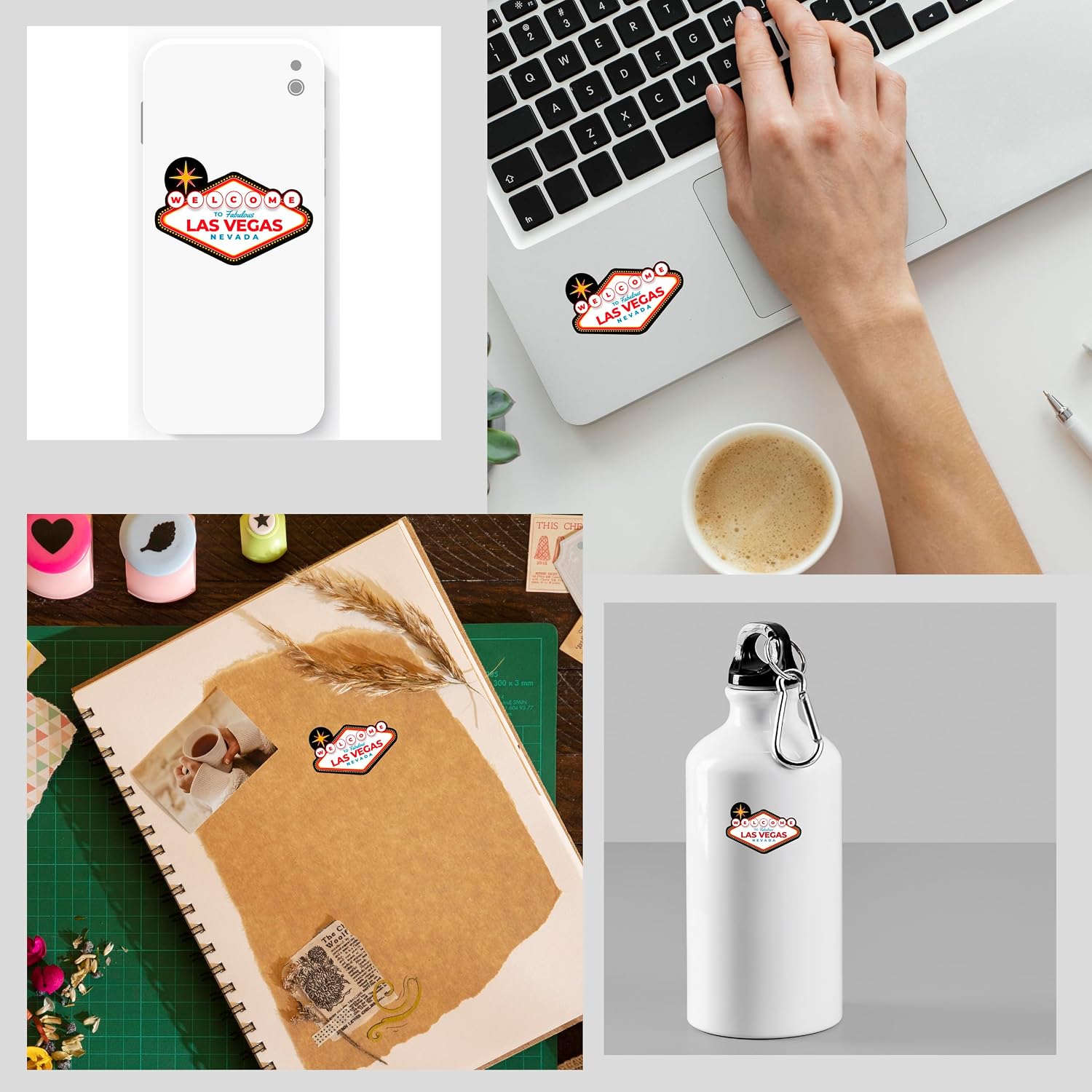 3 Pack - Las Vegas Nevada Sticker - 2" x 1.5" - Small Mini Welcome to Fabulous Sign Vinyl for Phone Car Laptop