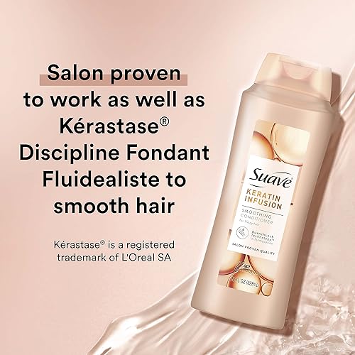 Miniatura 4 de Suave Professionals - Acondicionador alisador para cabello seco con infusión de queratina con control de encrespamiento de 48 horas, 28 onzas