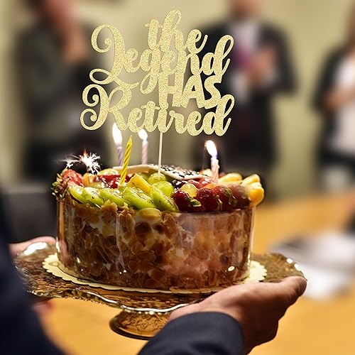 Miniatura 5 de Gyufise 1 pieza de decoración de pastel con purpurina de The Legend Has Retired con purpurina We Will Miss You Cake Pick Tension Pension Cake Decor