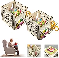 Vista 9 de Atlodas Herramienta de tejer multifuncional, cuenco de hilo de madera, organizador y almacenamiento de hilo, ideal para los amantes de tejer y 1