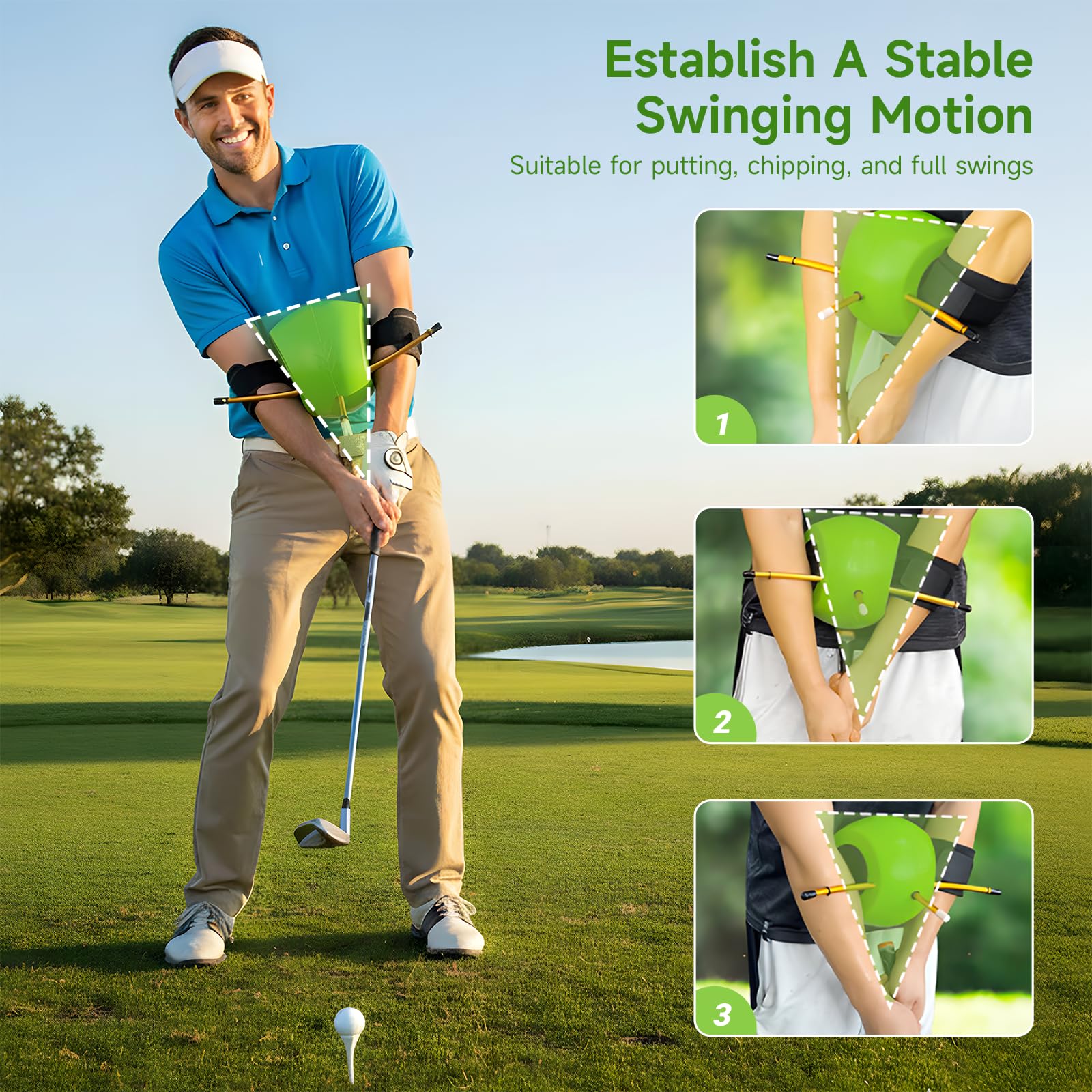 Attrezzi Per L'allenamento Del Golf, Allenatore Di Swing Allenatore Di Swing Con Cinghie Per Due Attrezzi Migliora La Tecnica Dello Swing Per Principianti Ed Esperti Per Golfisti Di Tutte Le Età