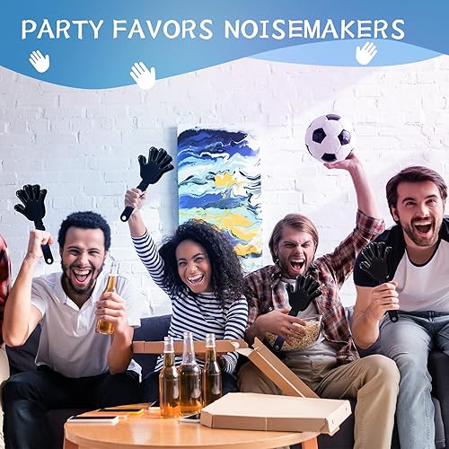 Miniatura 4 de 24 Piezas Aplaudidores de Mano Negros de 7.5 Pulgadas Aplaudidores Generadores de Ruido Regalos de Fiesta Aplaudidor de Fiesta de Plástico para