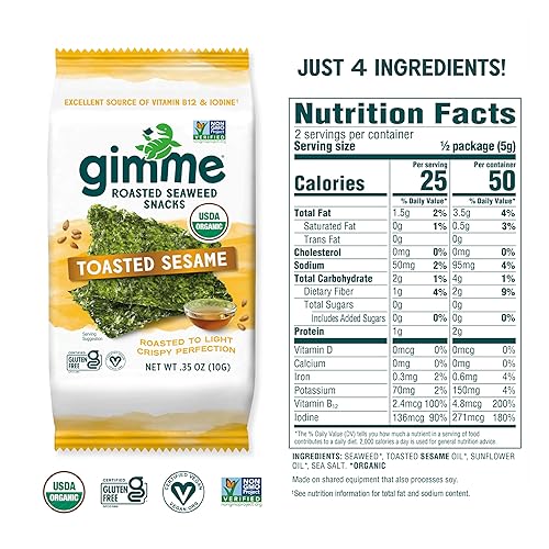 Miniatura 5 de Aperitivos de alga orgánica tostada de GimMe Health Foods