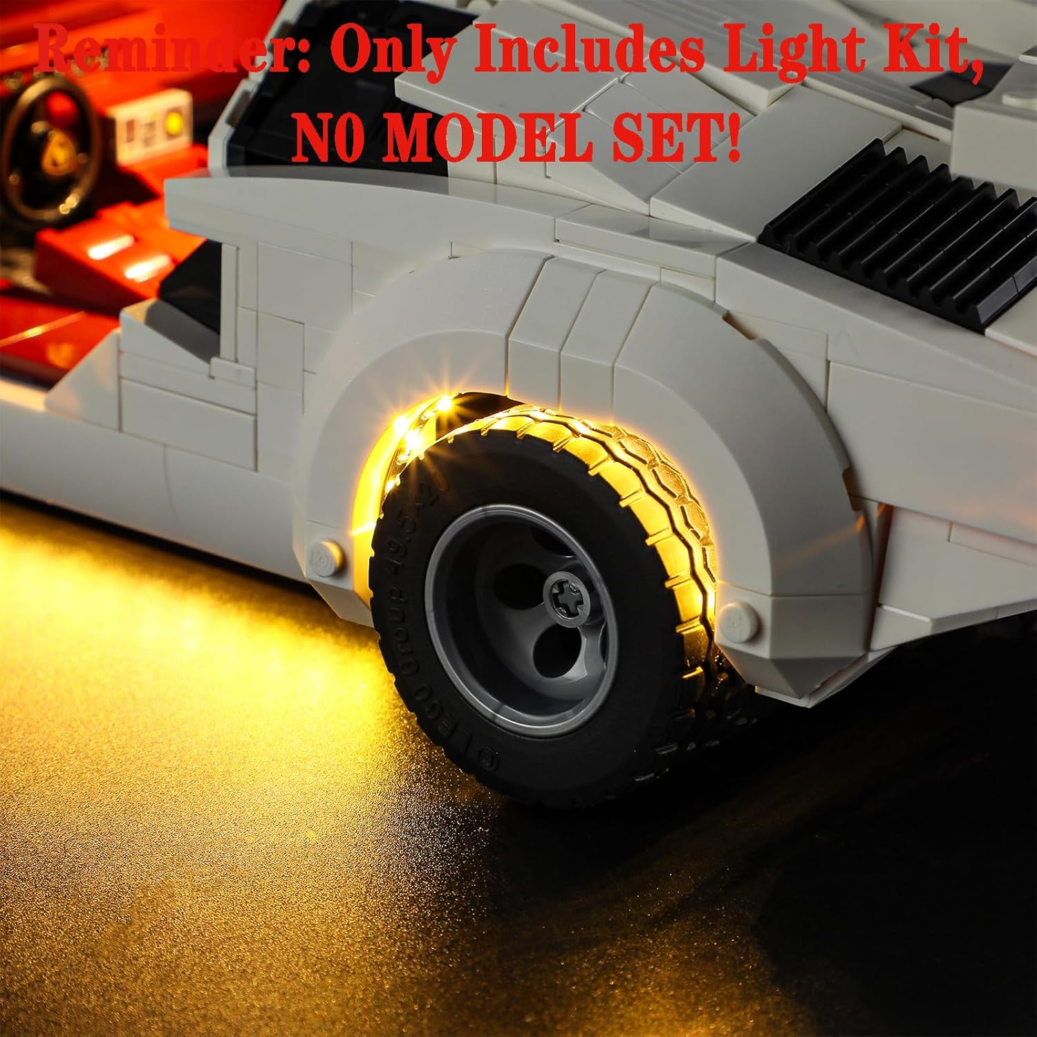 LED Light Set Compatible with Lego 10337 Lamborghini Countach 5000 Quattrovalvole Icons Building Blocks Model - Model Set NOT Included