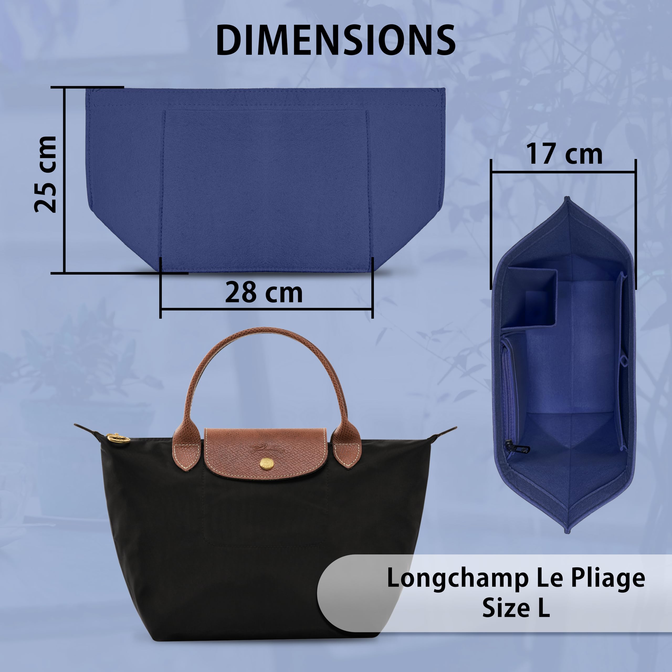 Organizer do torby Longchamp Rozmiar L - wyjmowana wkładka Le Pliage Style na zakupy dla kobiet - granatowy