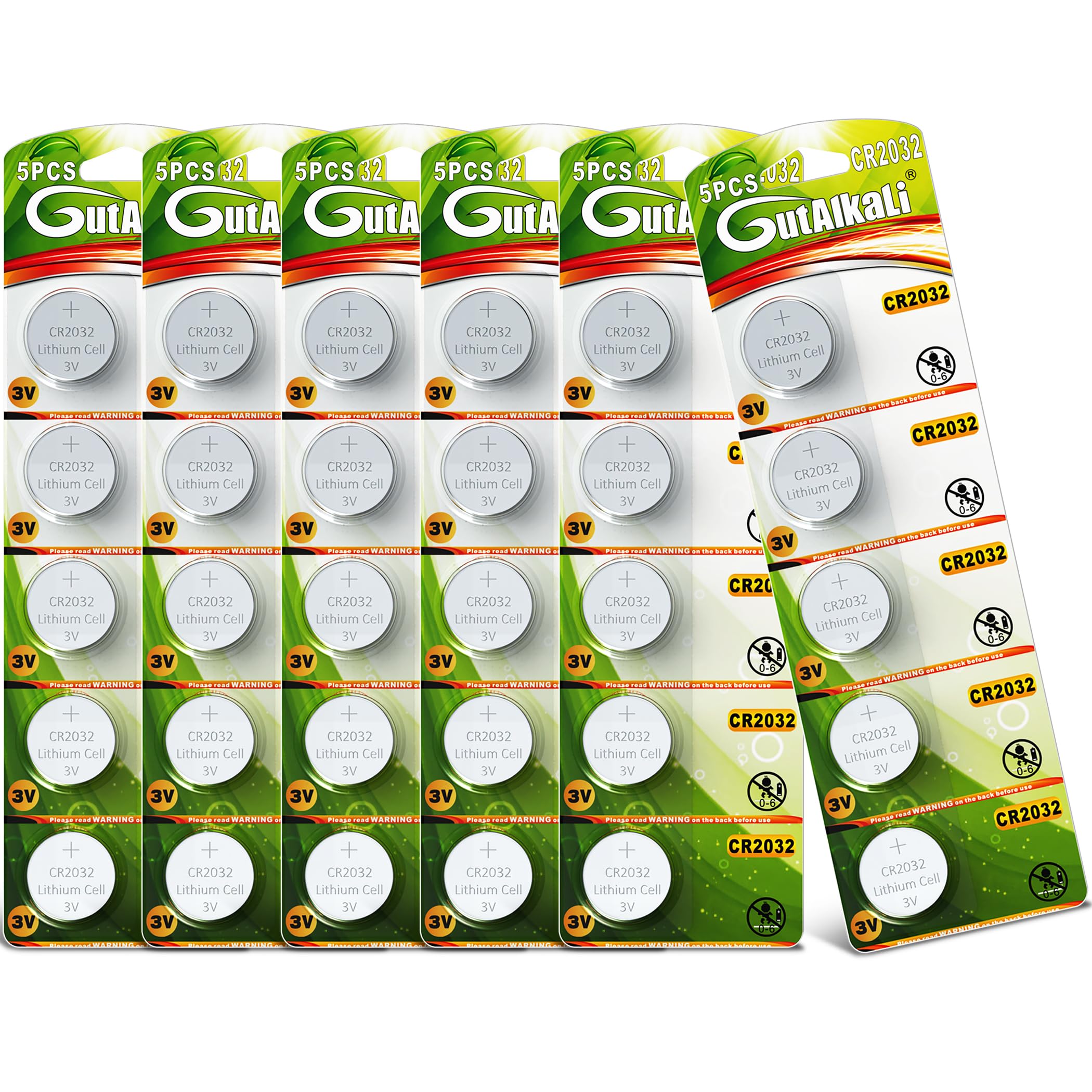 GutAlkaLi 30 Stück CR2032 Knopfzellen CR 2032 3V Lithium Knopfzelle Elektro CR 2032 Lithium