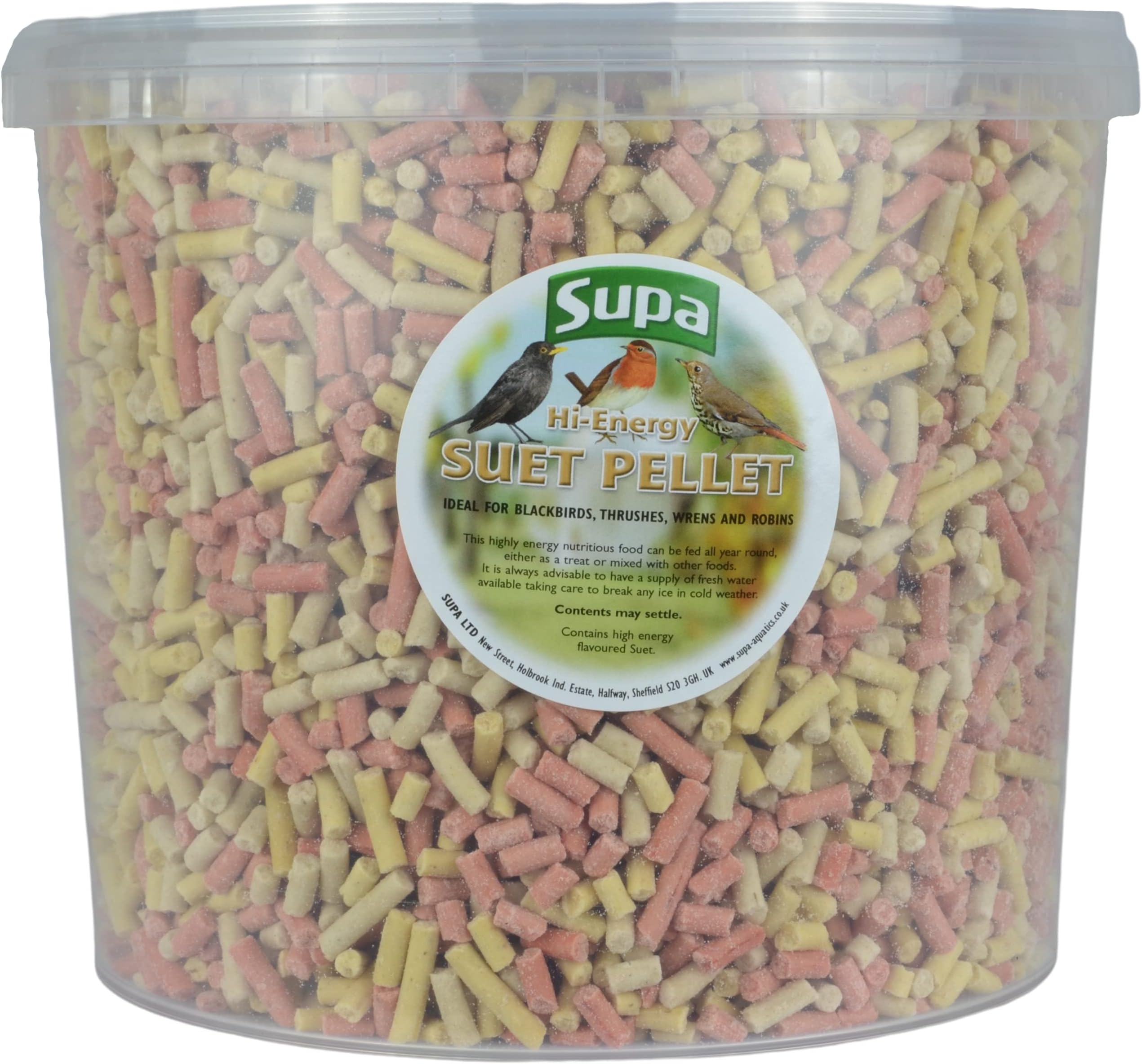 Supa Mixed Suet Pellets for Wild Birds, 3 Litre Bucket , High Energy