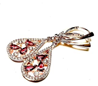 Lab Made Pink Ruby Earrings 14k Rose Gold Vermeil, July Birthstone