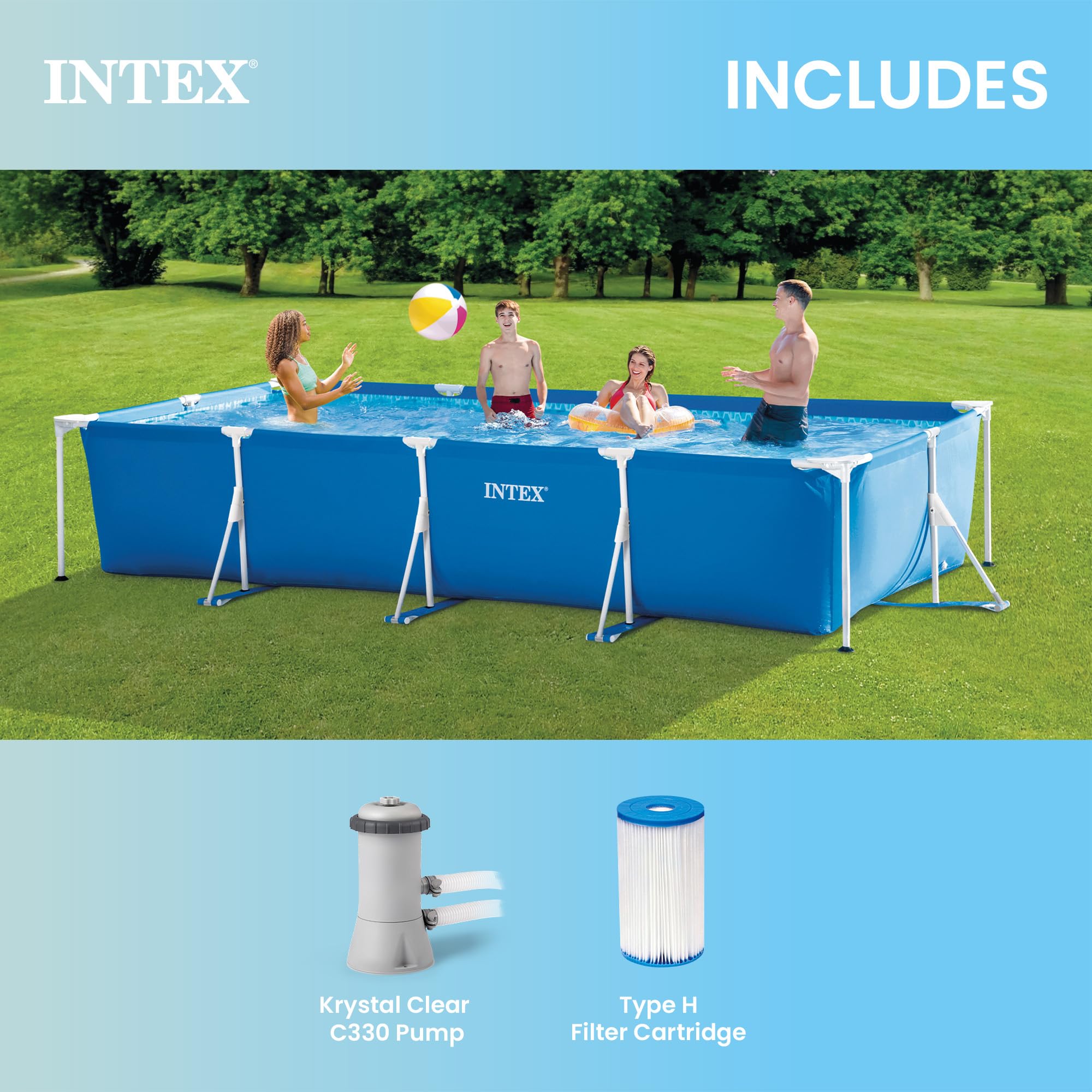 Intex 28279EH Piscine Metal Frame rectangulaire 4,50 x 2,20 x 0,84 m