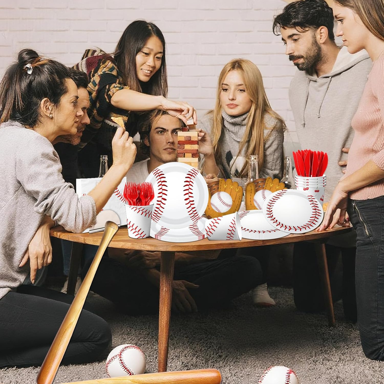 Baseball Party Decorations,168pcs Baseball Birthday Decorations Tableware Baseball Plates and Napkins Cups for Boy Birthday Party,Serve 24 - Image 5