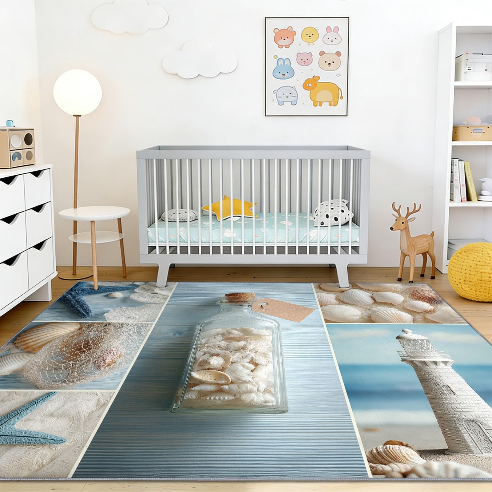 Style mediterraneen tapis salon poil ras 160 x 230 cm durable pour salle a manger chic