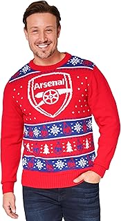 Arsenal F.C. Christmas Jumpers for Men Teenagers Warm Cosy Football Xmas Jumper M-3XL - Arsenal Gifts for Men