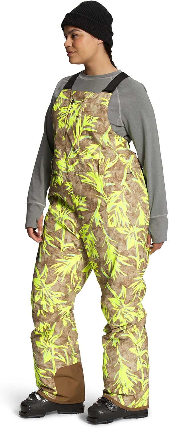 THE NORTH FACE Women's Freedom Insulated Bib, Utility Brown Prairie Paintbrush Print Small Regular