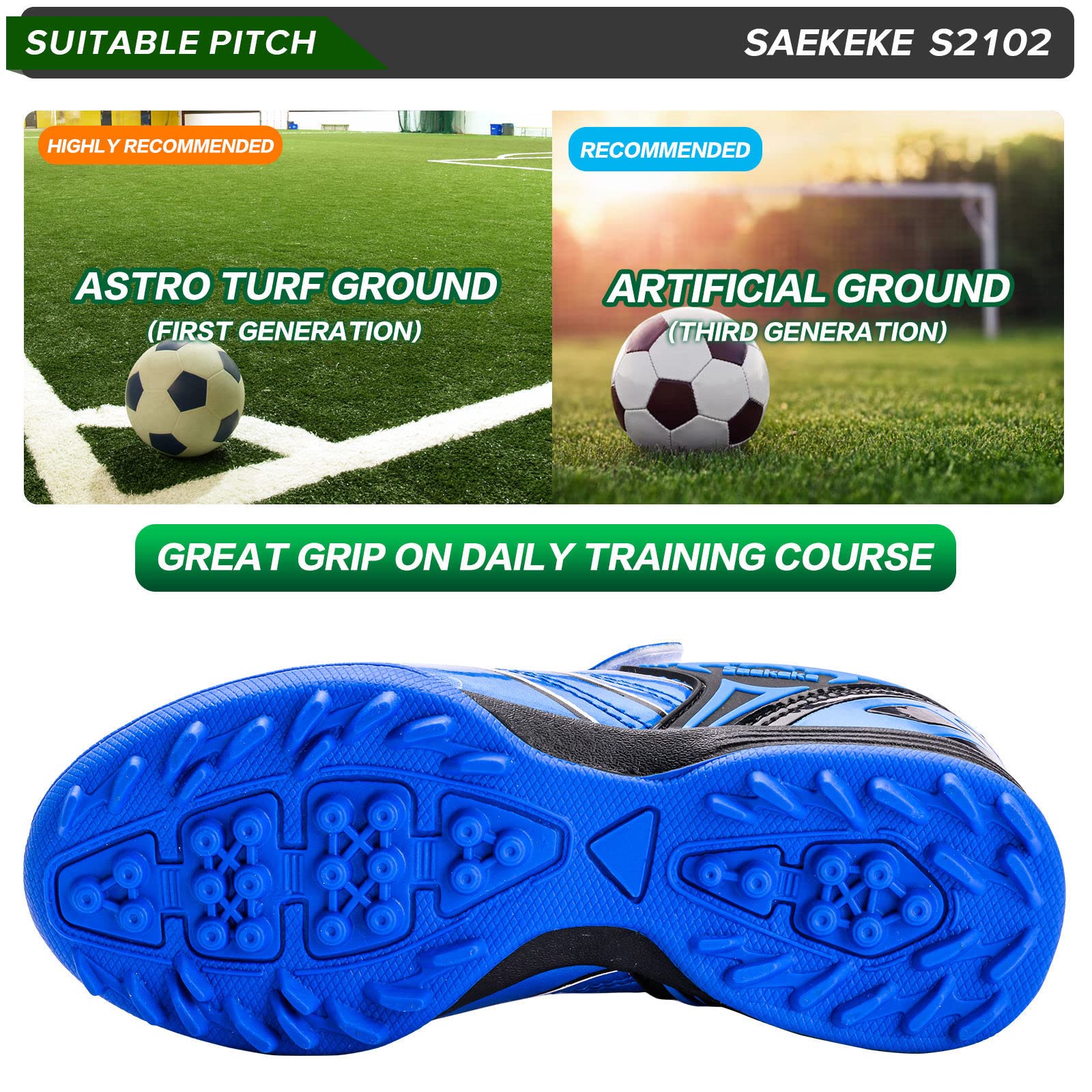 Chaussures de Football TF Garçons Filles pour Surface Synthétique, Chaussures de Course pour Jeune Enfant/Enfant Plus âgé