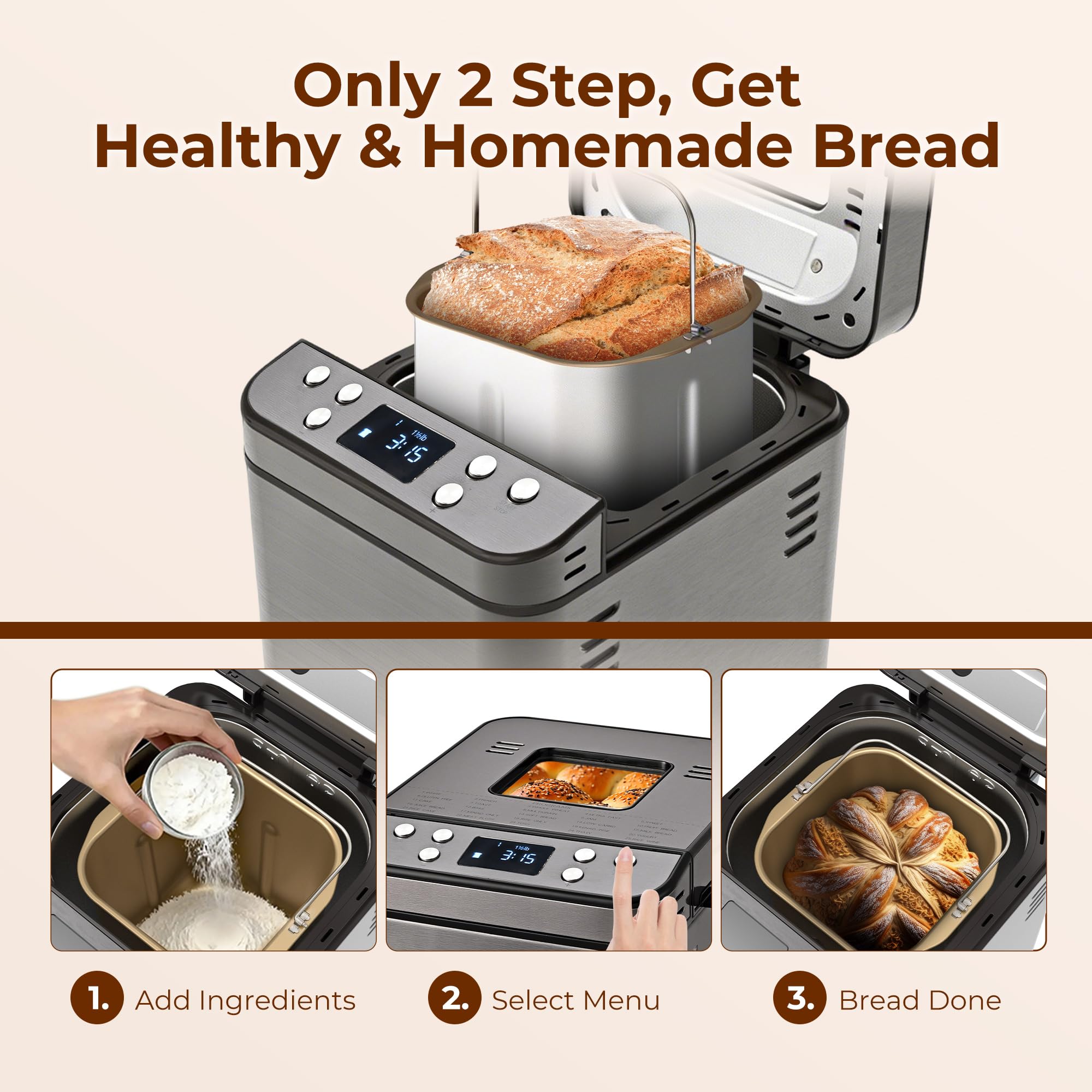 Rosewill Bread Maker - 25-in-1 Automatic Bread Machine -3