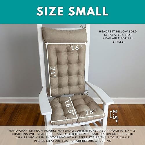 Miniatura 3 de Barnett Home Decor Bravo - Cojines para silla mecedora, relleno de espuma de látex, 16.5 x 18 pulgadas y cojín de respaldo de 21 x 16 pulgadas,