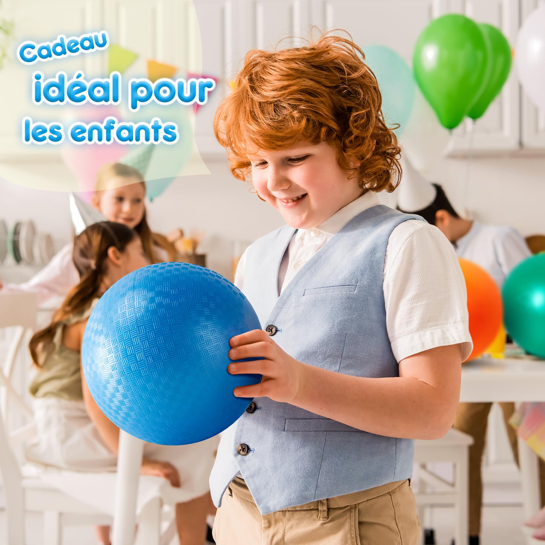 U&C Planet 12 Paquets de balles de Terrain de Jeu 8.5 inch Kickballs Set Dodge Ball avec Pompe Ballons de Handball Soft Boucy Balls Rainbow Balls Play Camps Garden