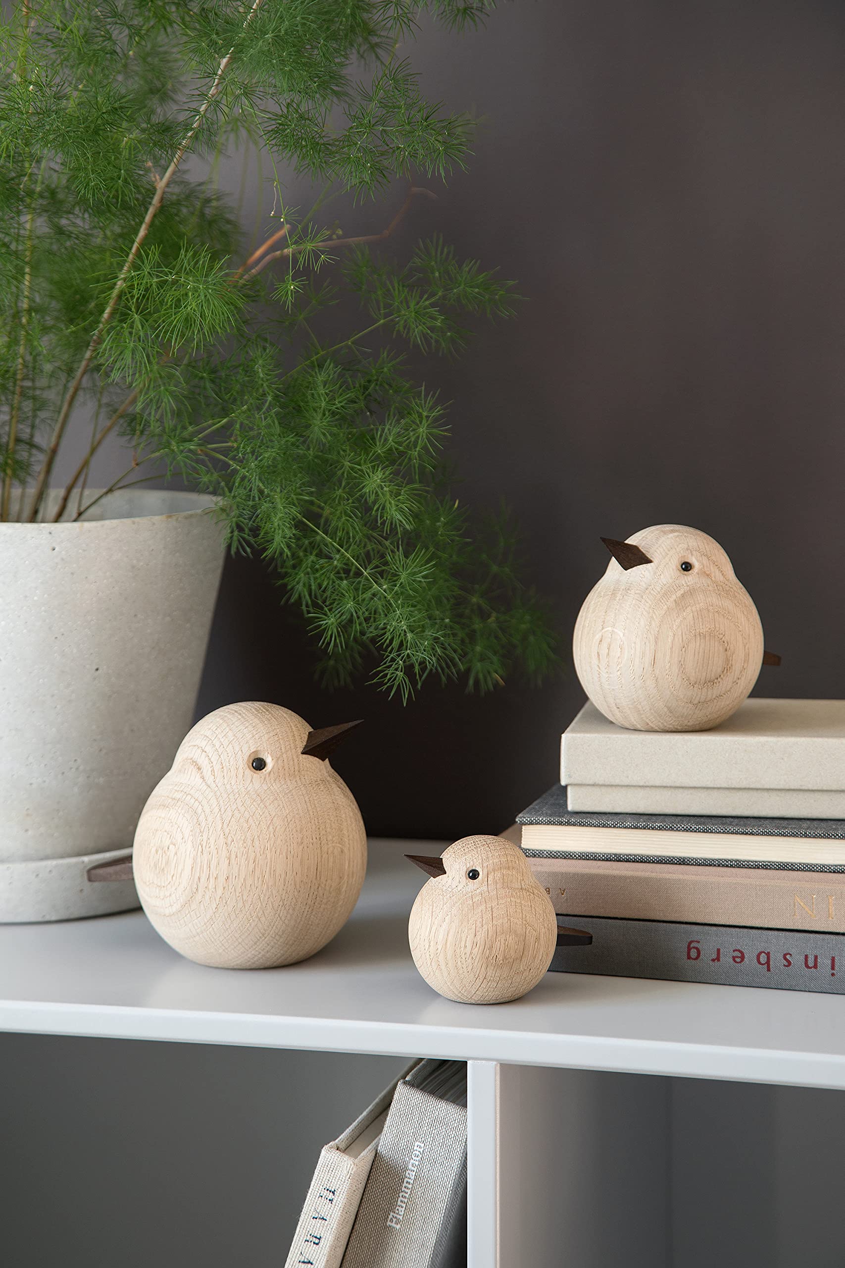 Design - Mama Sparrow - Dekofigur, Holzfigur - Spatz - Eichenholz - Maße (LxBxH): 9 x 7,3 x 8 cm