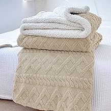 HOMEYA Sherpa Double-Sided Flannel / Sherpa Blanket 130 x 160 cm - Sofa/Bed Blanket, 100% Polyester, Warm Winter Soft, Taupe