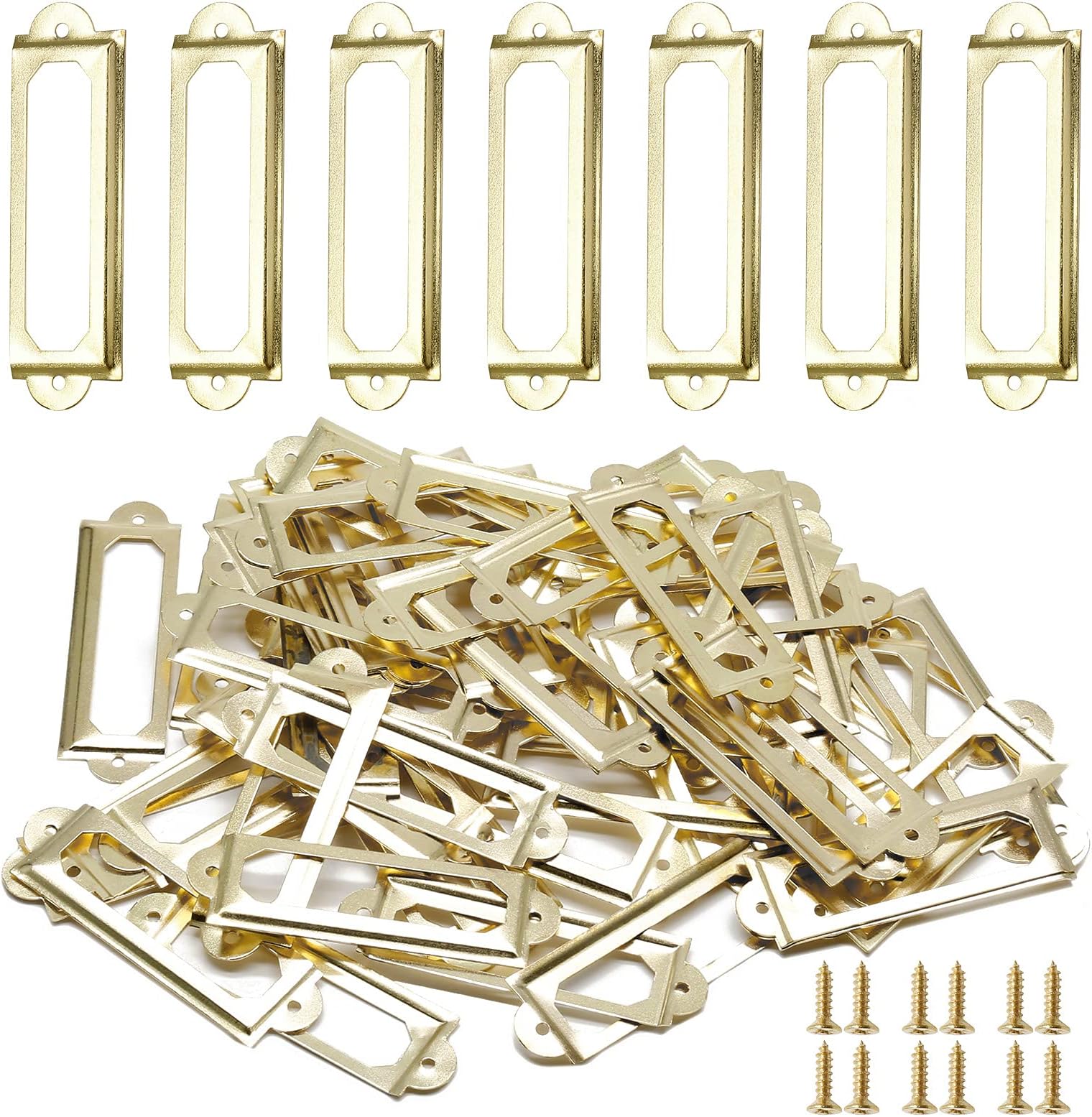 Qjaiune 50Pcs Metal Library Label Holders, File