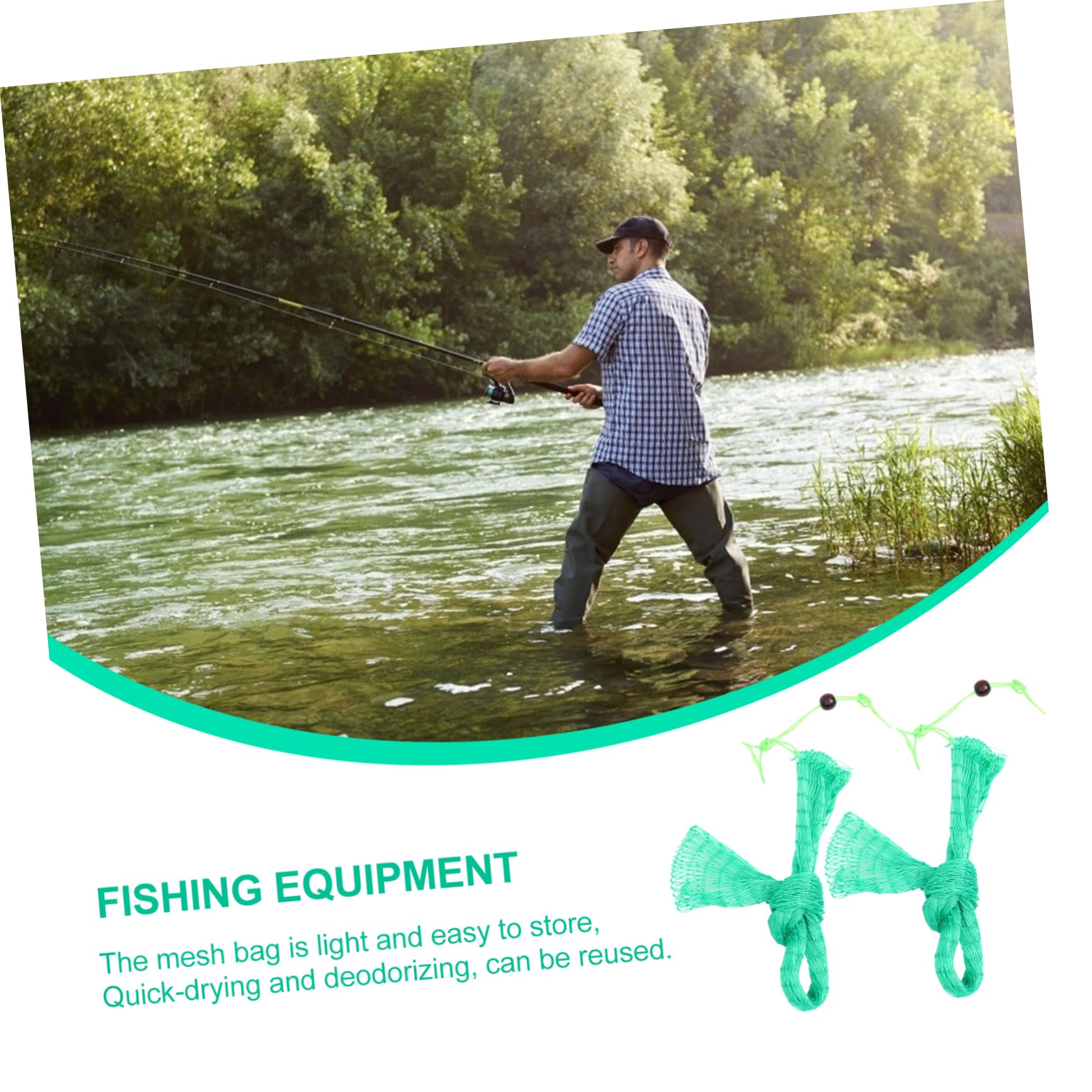 Sosoport 7 Juegos Bolsa De Red De Pesca Fischer Fisher Tanque Cangrejo Herramienta Pececillo Red De Pesca Duradera De a Sencilla Práctica De a Nylon Green 2 Piezas * 7