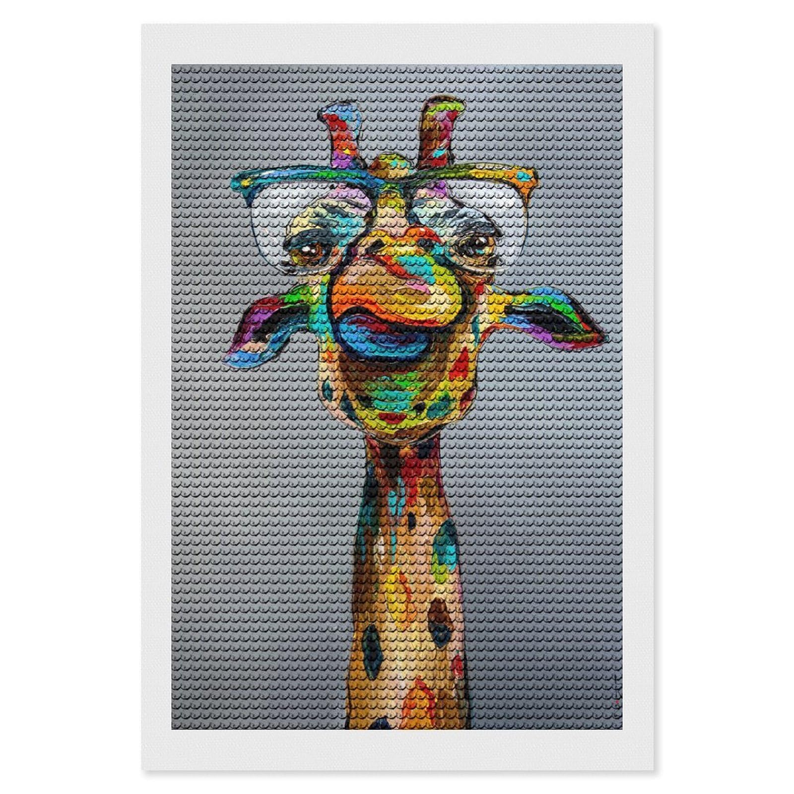 Junmoney Professor Longneck Full Drill Diamond Painting Kit 8"x12", for Teens, Calming Craft to Unwind, Home Wall Decor, Christmas Gift