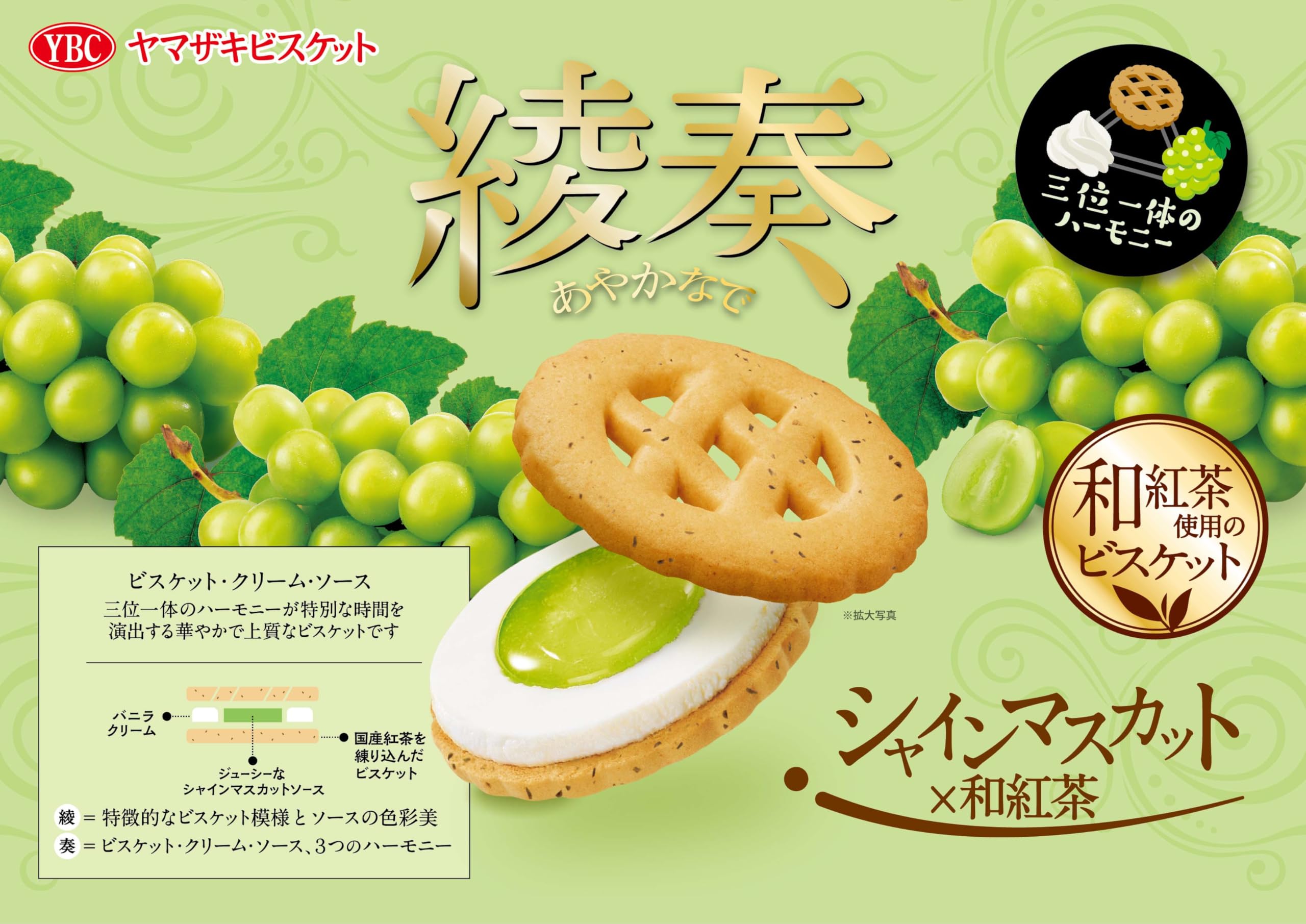 Amazon.co.jp: ヤマザキビスケット 綾奏シャインマスカット×和紅茶 6個