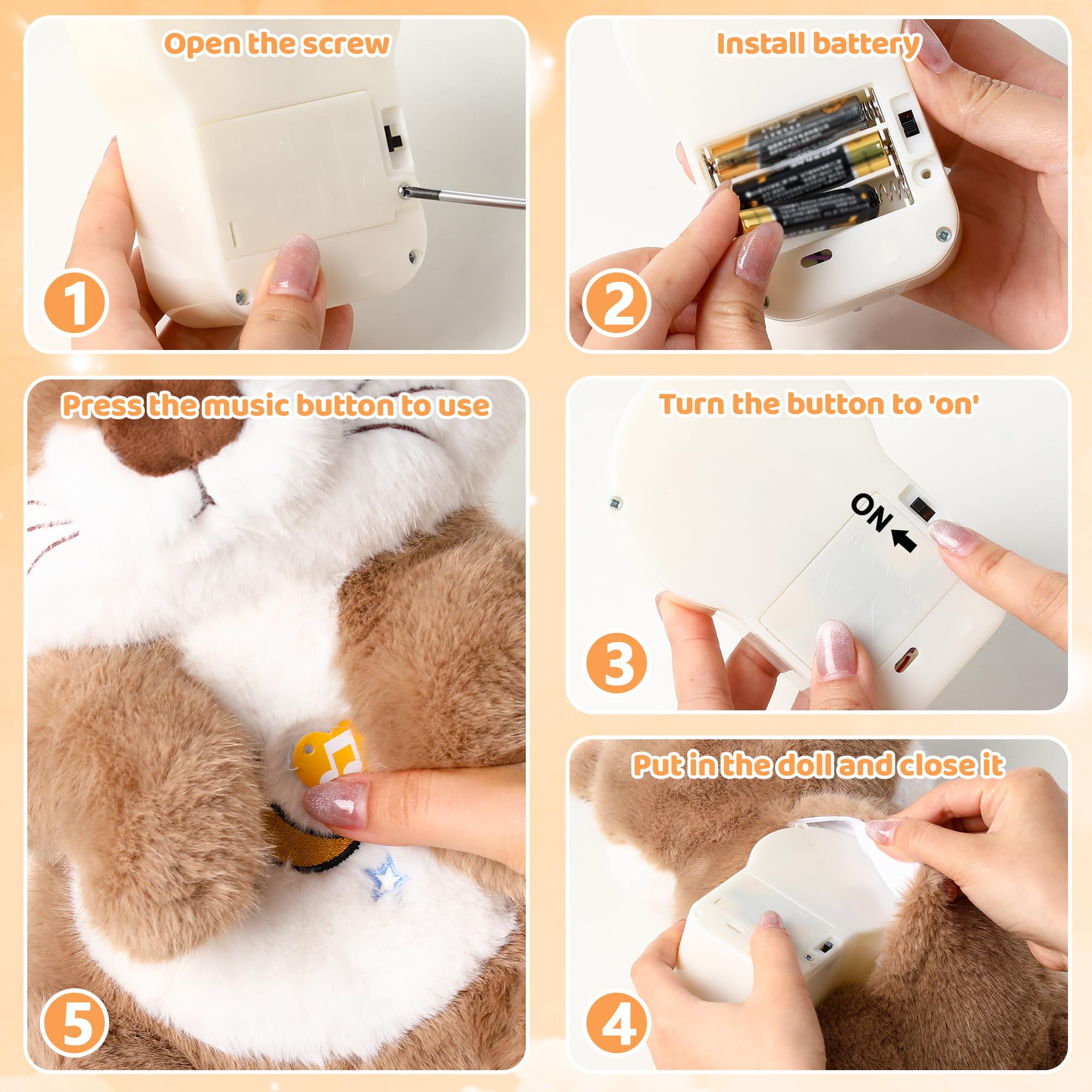 Peluche Nutria con Respiración Simulada, Luz Nocturna y Música Relajante – Muñeco Sensorial para Dormir, Alivia la Ansiedad en Bebés y Adultos (Nutria Bebé)