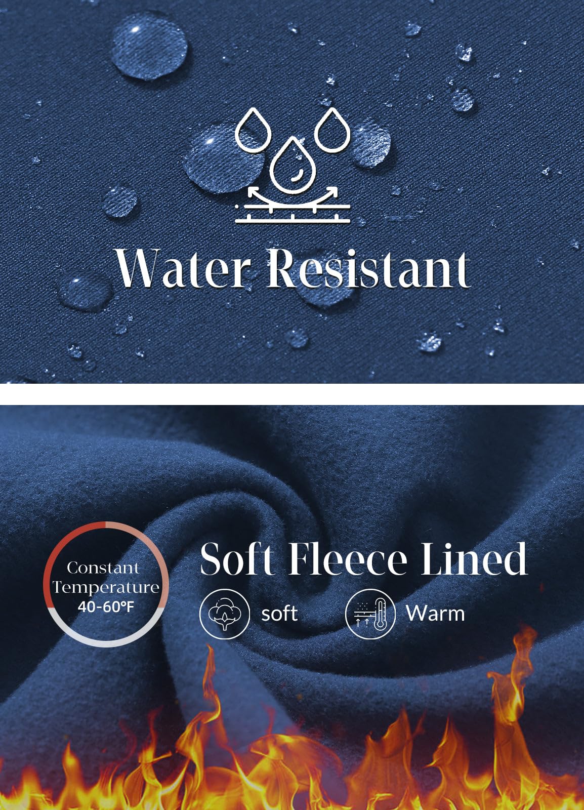 baleaf Pantalon Thermique pour Femme avec Poches randonnée, imperméable Coupe Bootcut Chaud d'hiver Cardamome Bleu Manche S