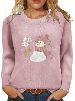 Fall Halloween Knitted Sweater for Women Winter Holiday Xmas Christmas Pullover Sweatshirt Tops