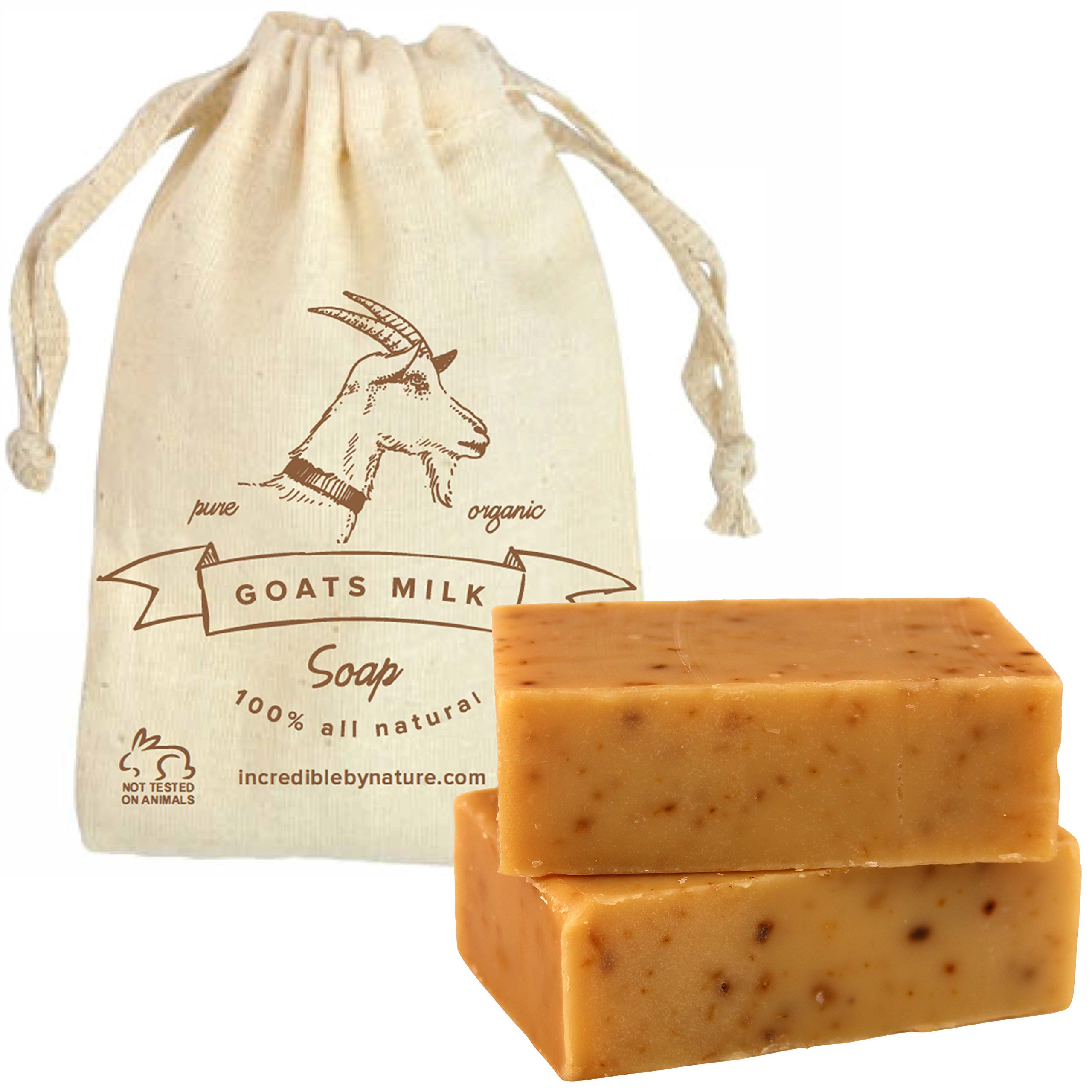 All Natural Handmade Goat Milk Soap (2 Bars) Raw Organic Moisturizing