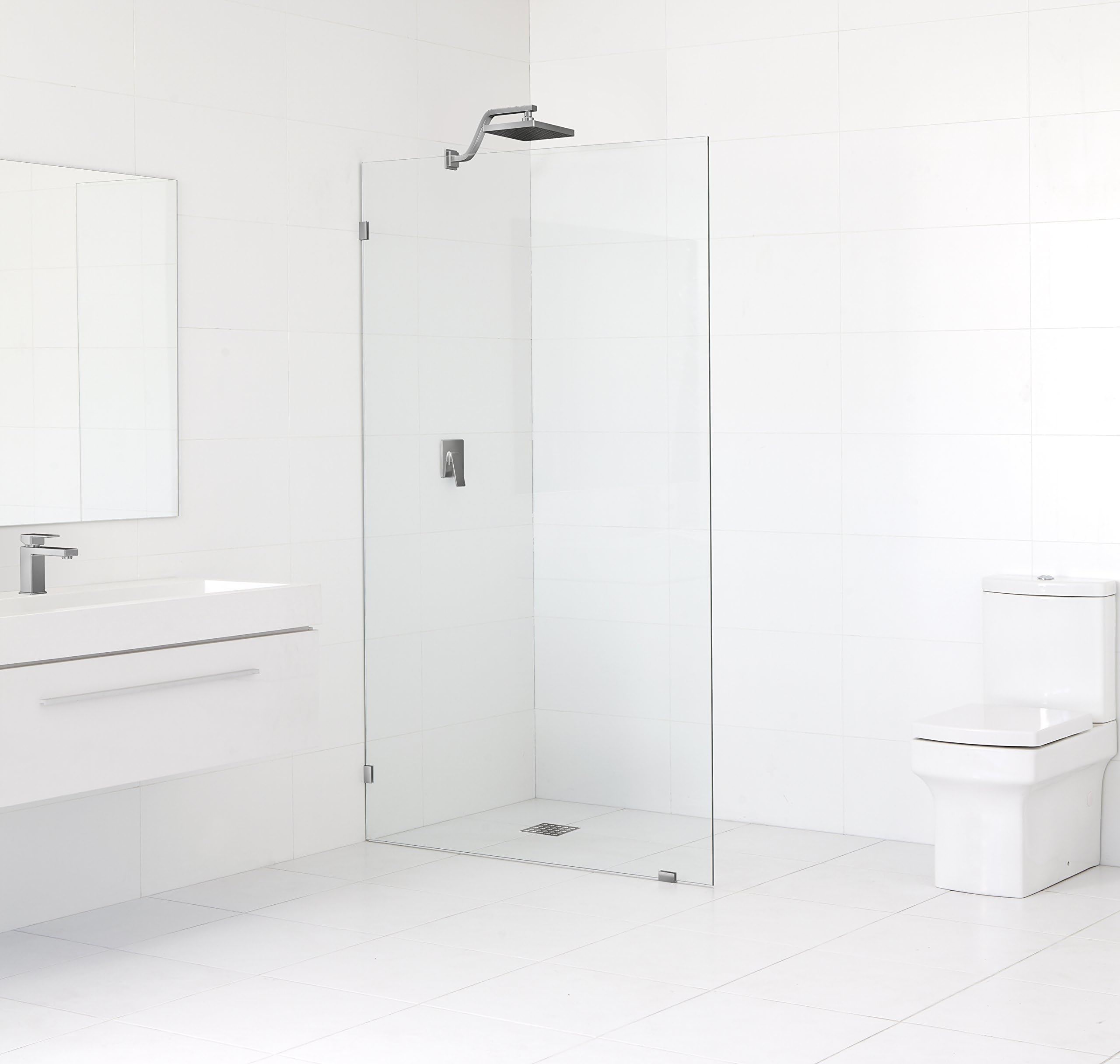 78" H x 38.5- Frameless Glass Shower Door (Single Panel) Brushed Nickel Trim Finish
