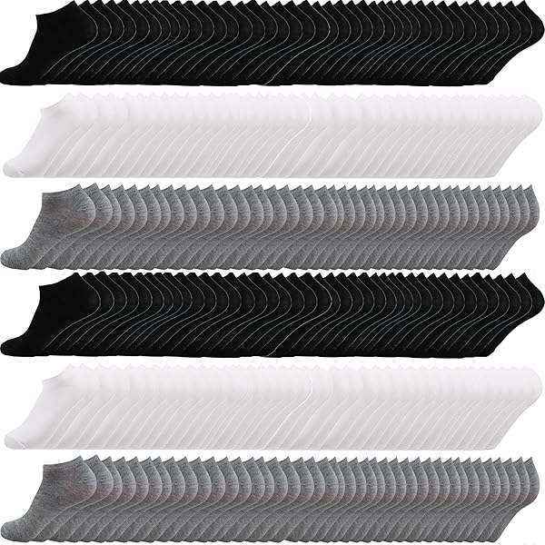 RICHBULL 100 Pairs Thin Low Cut Ankle Socks for Men & Women Bulk Socks,Breathable Casual Socks Athletic Sock Wholesale