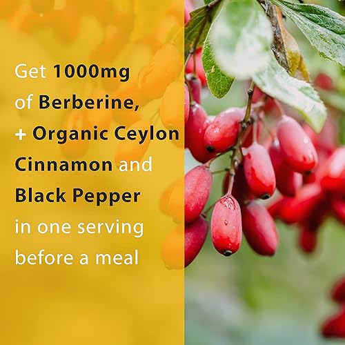 Miniatura 4 de Thomas' all-natural Remedies Berberina 500mg (1000mg por porción)- 120 cápsulas veganas - con canela de Ceilán y pimienta negra - Apoya la función
