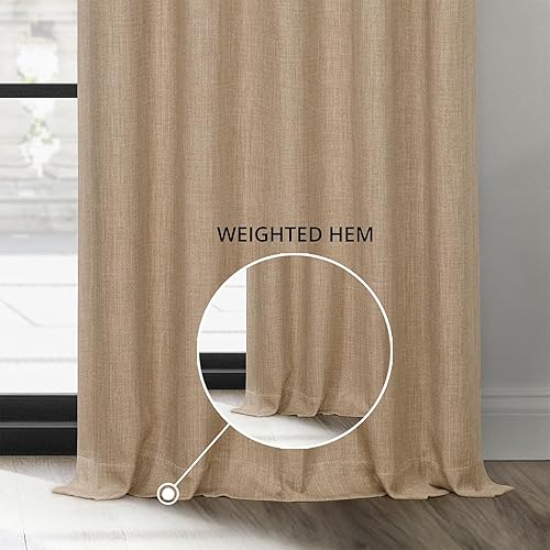 Miniatura 7 de HPD Half Price Drapes - Cortinas de lino sintético con ojales para sala de estar (1 panel) - 50 pulgadas de ancho x 84 pulgadas de largo - Cortinas