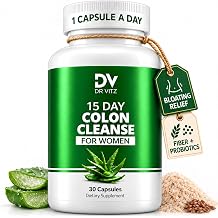 15 Day Colon Cleanse for Women &ndash; Natural Detox Pills with Herbs, Fiber &amp; Probiotics &ndash; Bloating &amp; Constipation Relief, Weight Loss &amp; Gut Health Reset &ndash; 30 Capsules