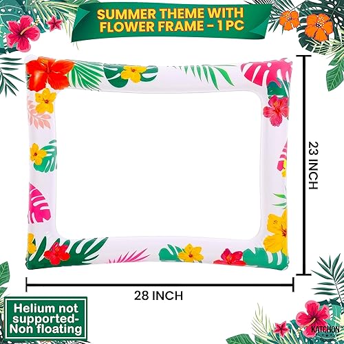 Miniatura 2 de KatchOn, Luau - Marco de cabina de fotos, 28 x 23 pulgadas, accesorios de cabina de fotos Luau para decoraciones de fiesta Luau, marco inflable para